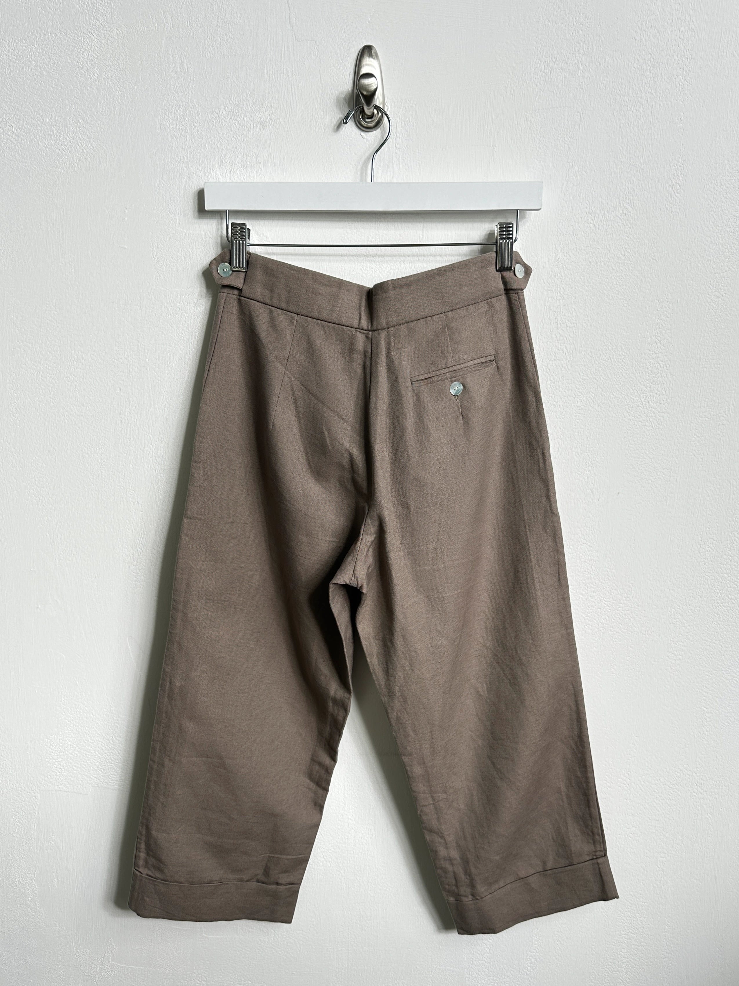 1990s LINEN CROPPED TROUSERS