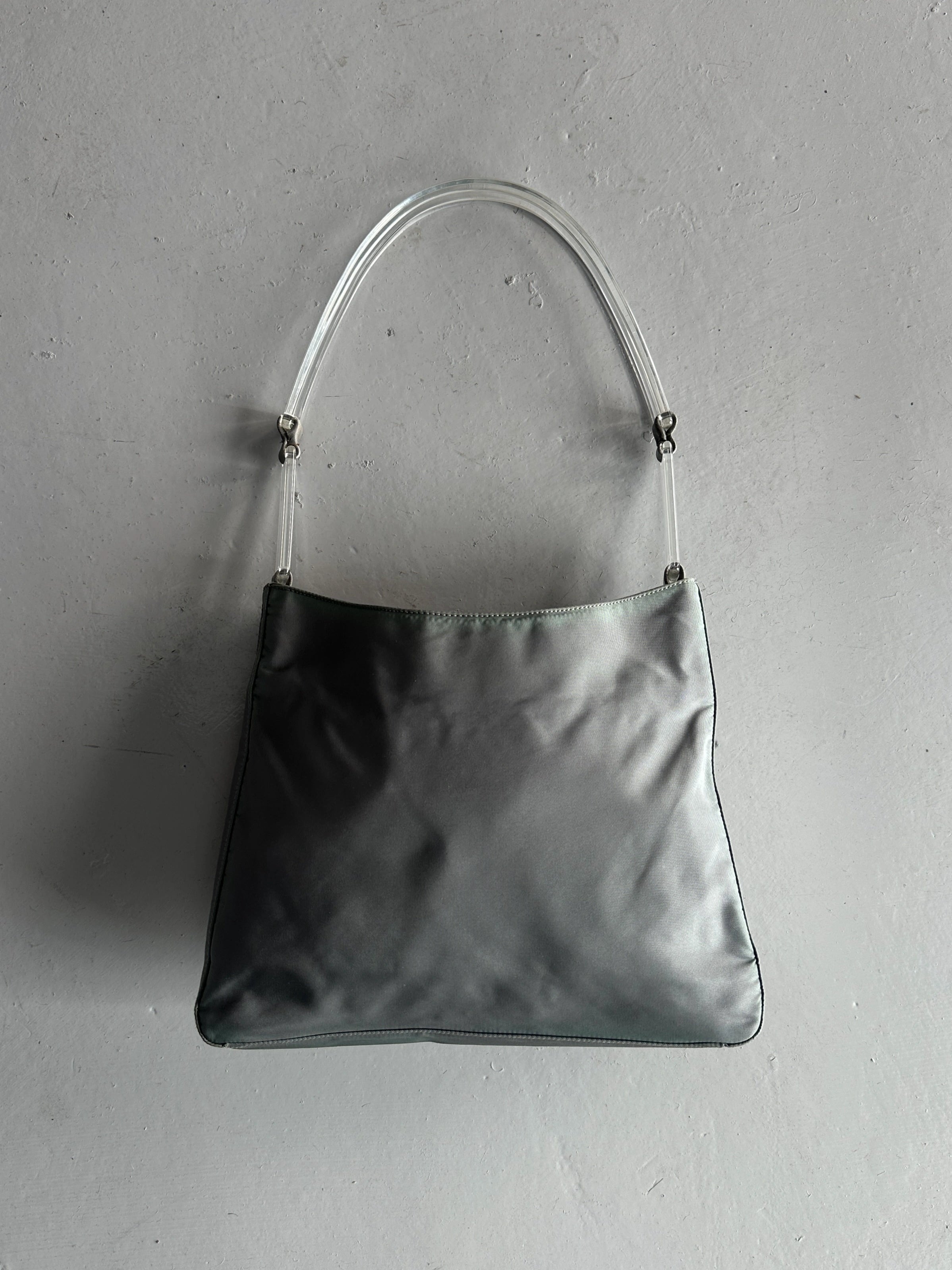 PRADA - S/S 1998 PLEXI HANDLE NYLON SHOULDER BAG