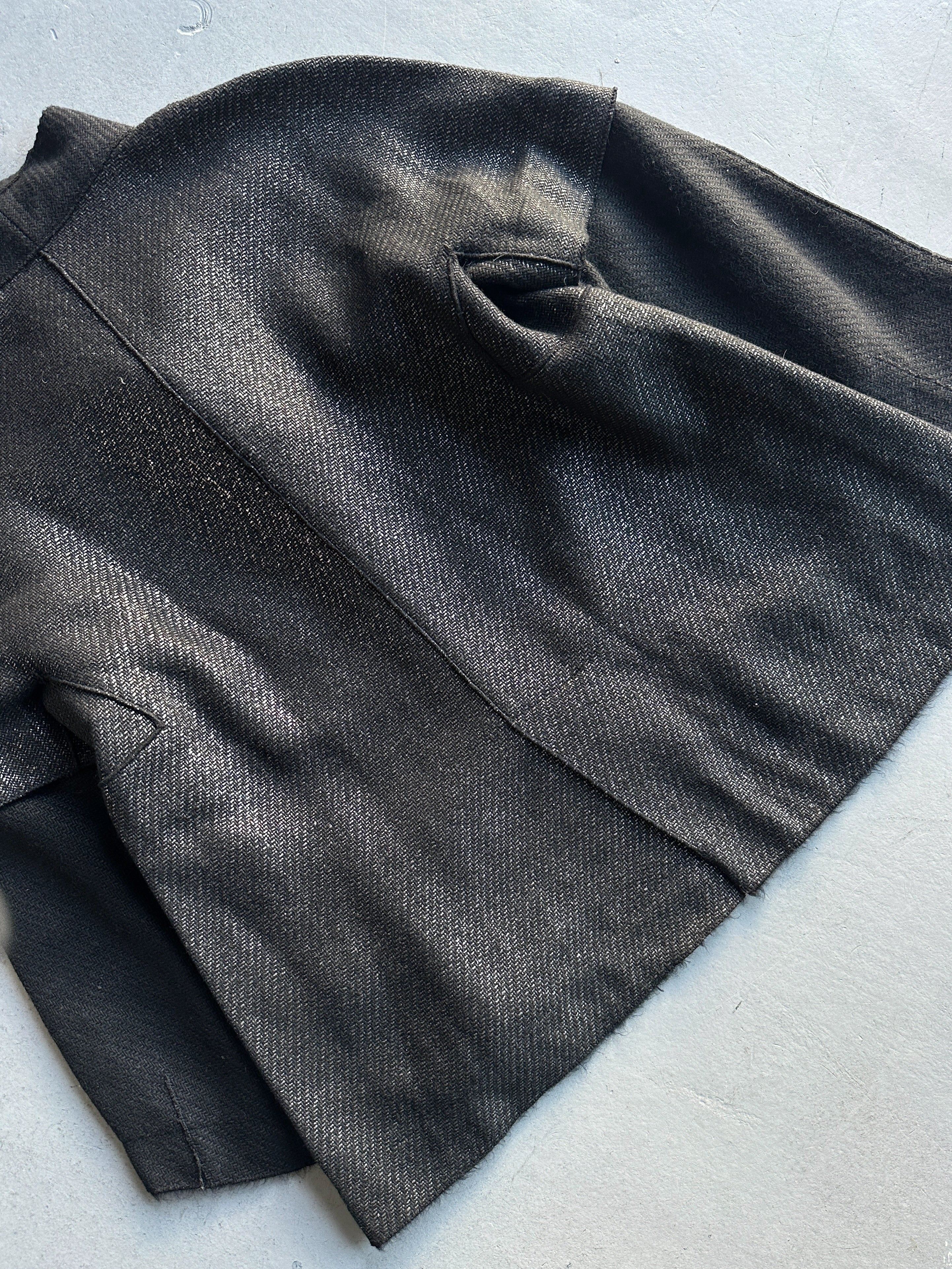 MARITHÉ + FRANÇOIS GIRBAUD - 2000s KIMONO ZIPPED CARDIGAN  WITH LAYERED SLEEVE