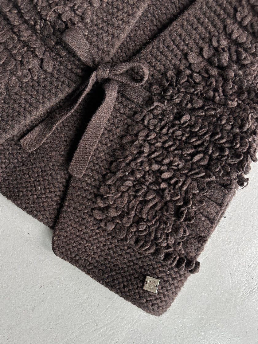 SONIA RYKIEL - 2000s OPEN FRONT CHUNKY KNIT VEST