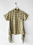 COMME DES GARÇONS - S/S 1994 CHECKED SHORT SLEEVE SHIRT WITH FLOWING DETAILS AT HEM