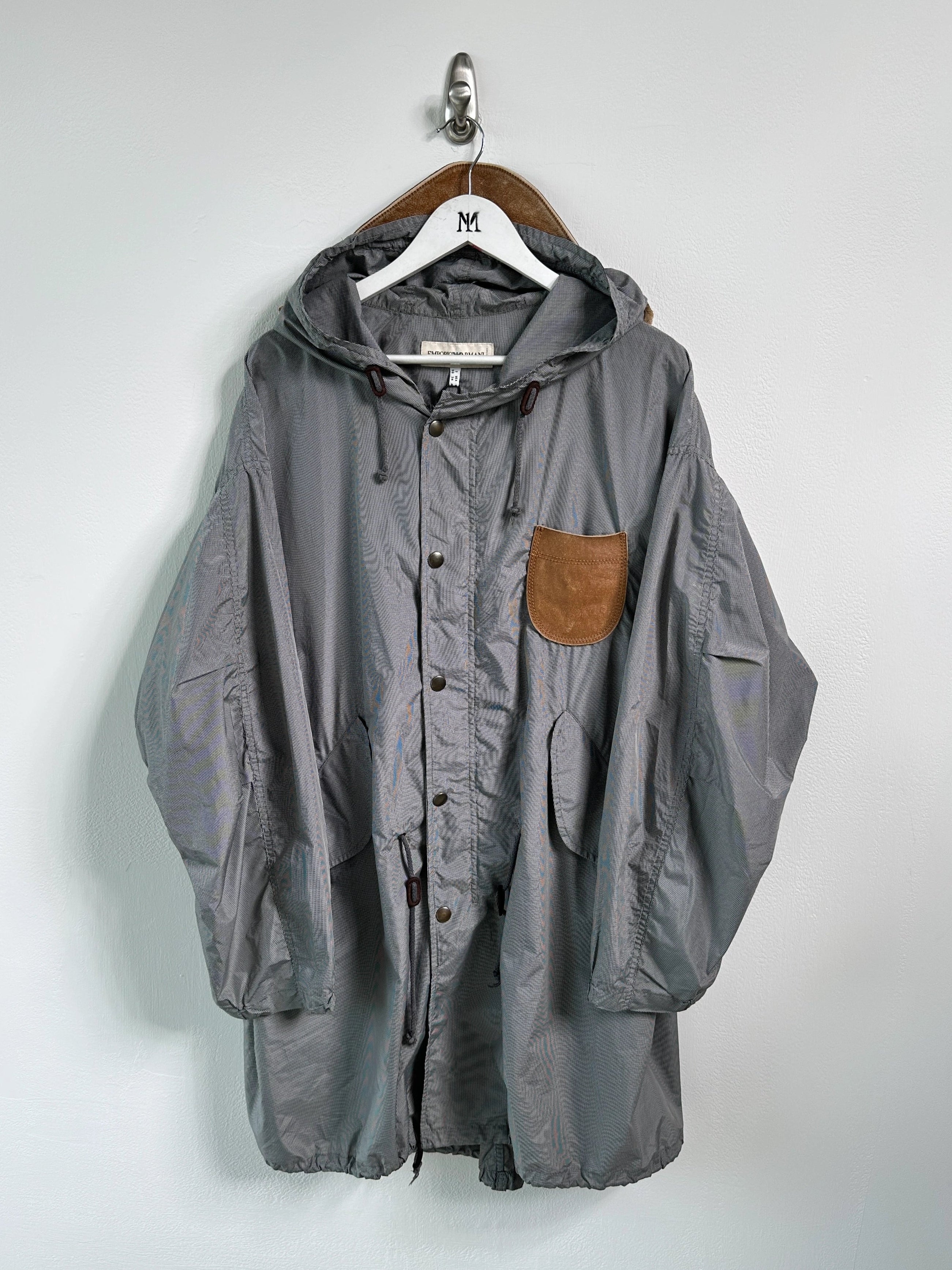 EMPORIO ARMANI - late 1990s MICRO CHECK HOODED PARKA