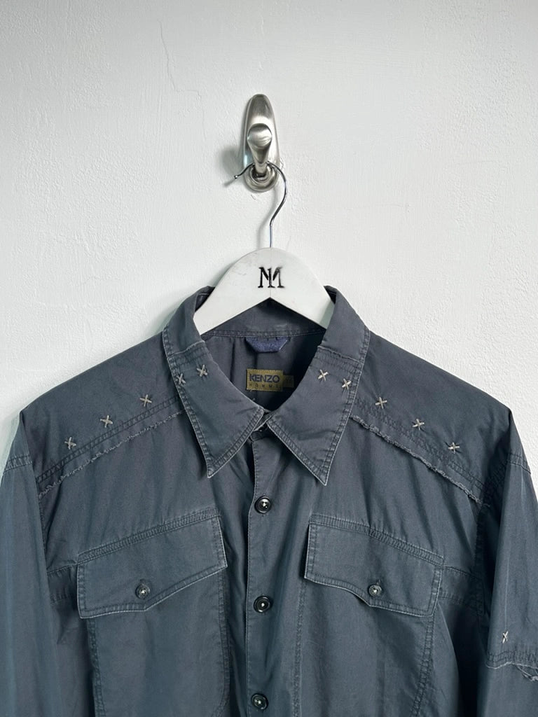 KENZO - early 2000s LONG SLEEVE WESTERN SHIRT