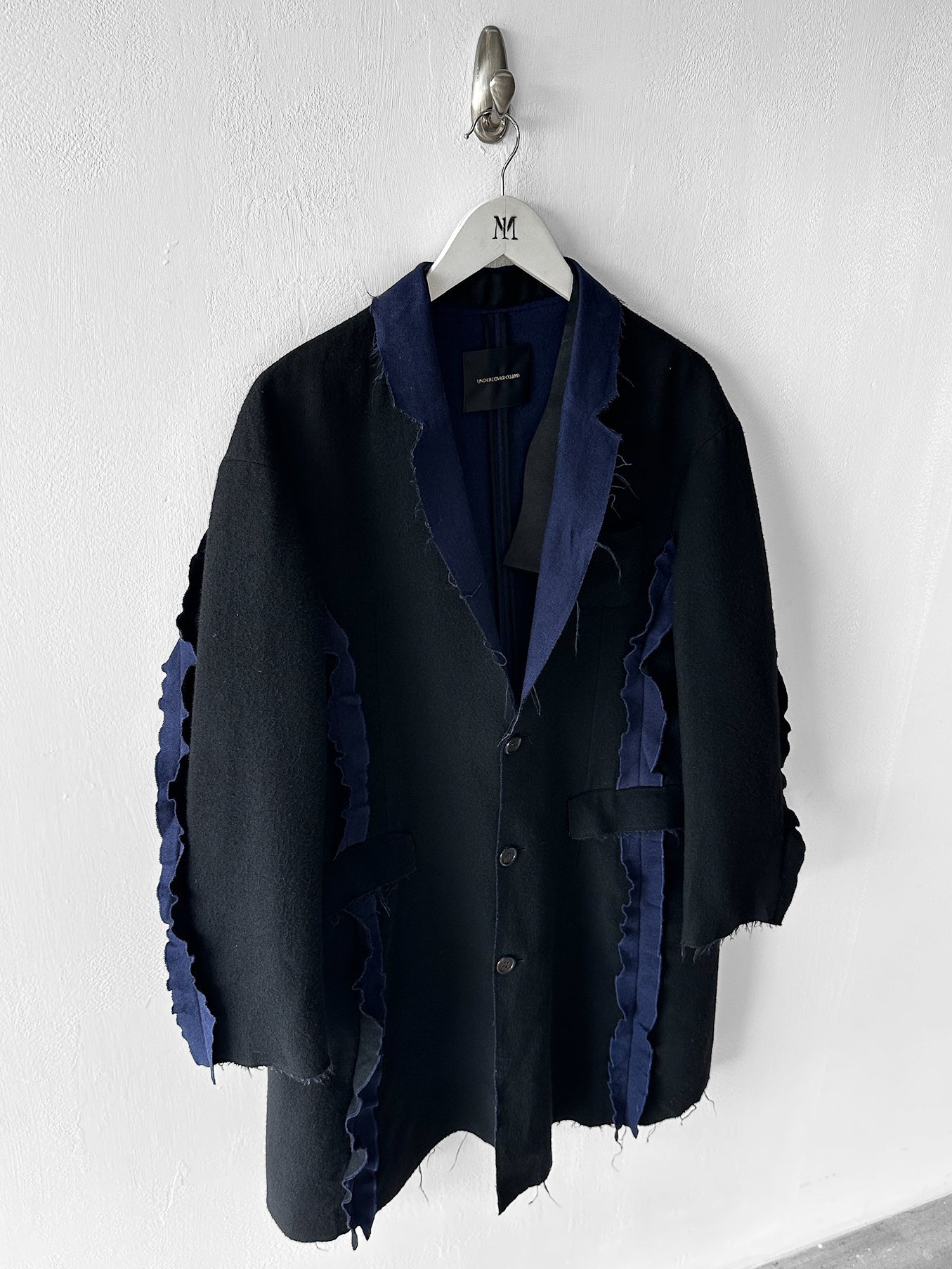 UNDERCOVER - F/W 2014 OVERSIZED DECONSTRUCTED WOOL COAT WITH RAW EDGES