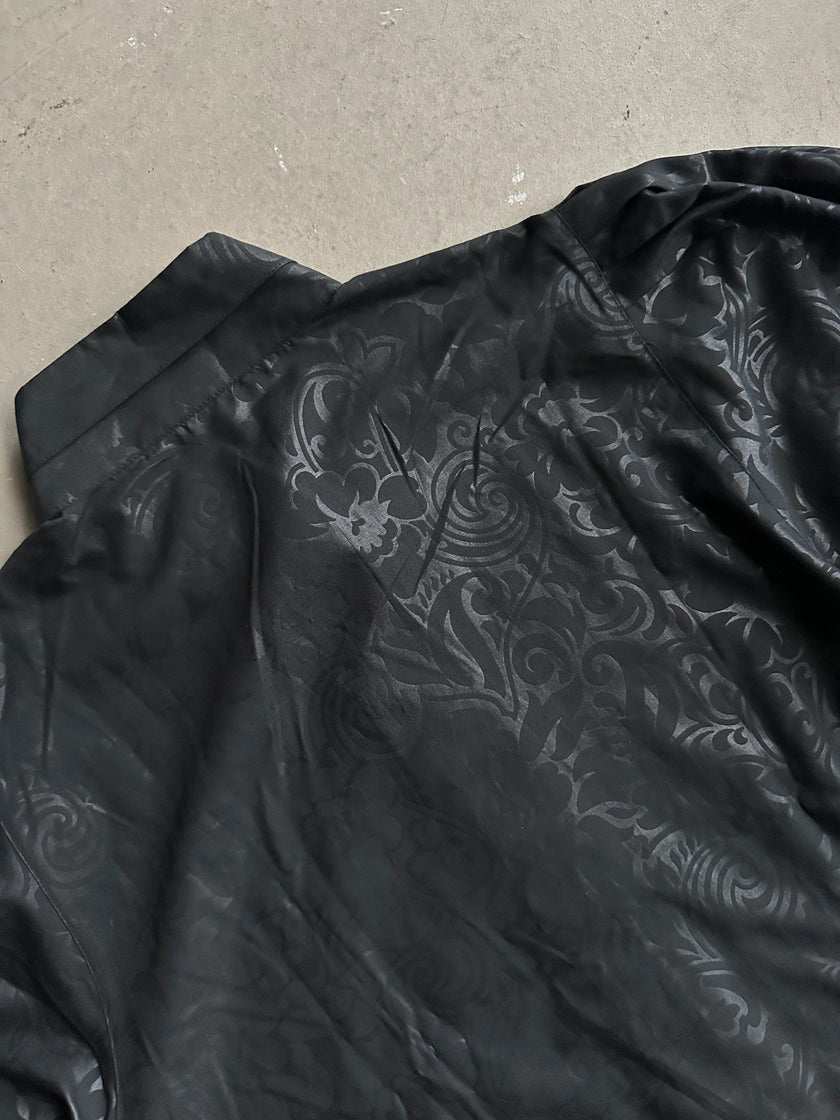 1980s FLORAL PATTERN PUFFED SHOULDERS SHIRT