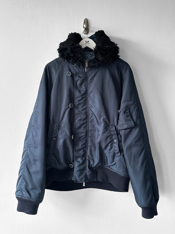 VERSACE - F/W 2003 NYLON BOMBER JACKET WITH OVERSIZED HOOD