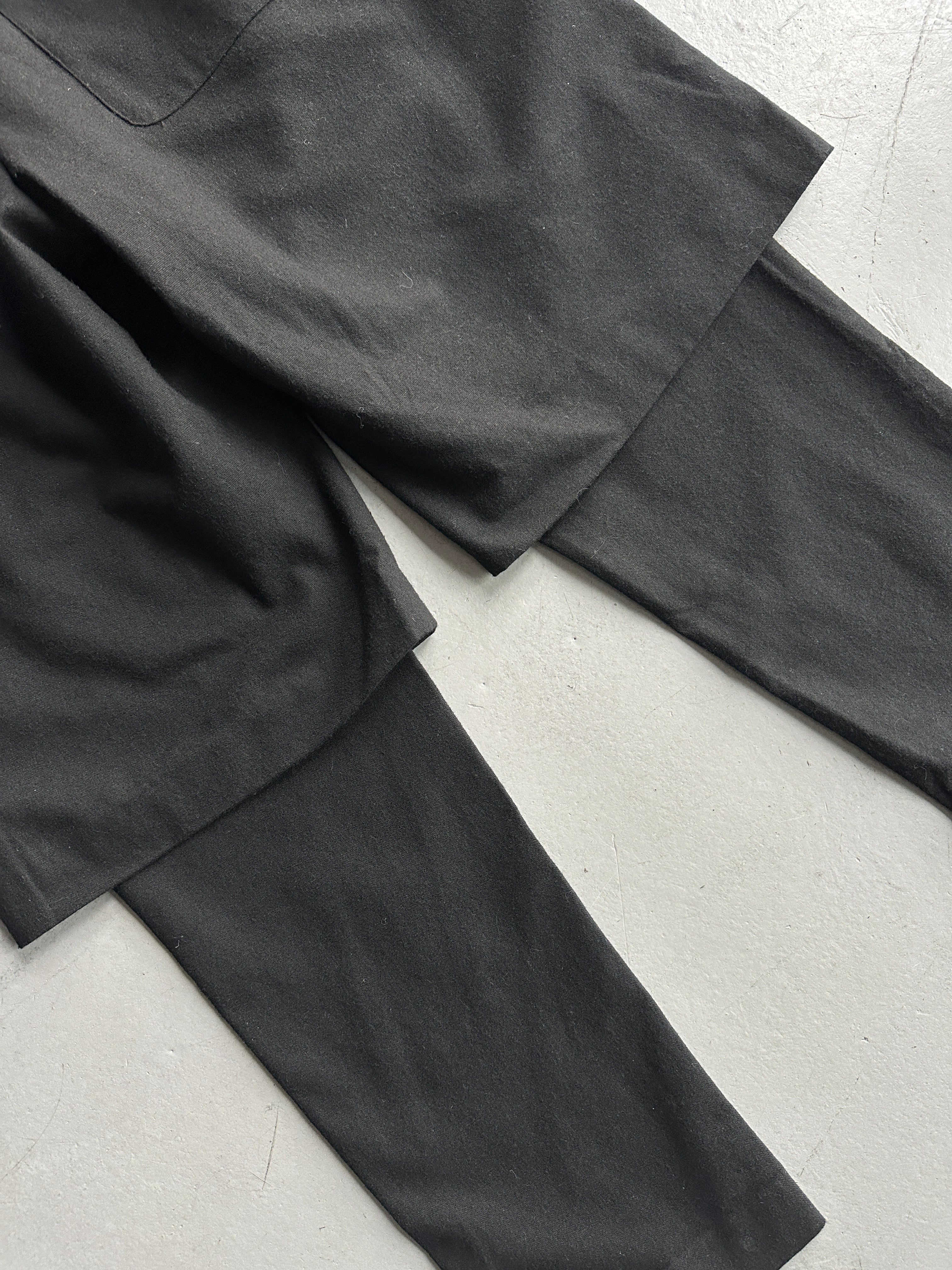 DANIELE ALESSANDRINI - early 2000s LAYERED BERMUDA CROPPED TROUSERS