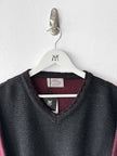 ARMANI JEANS - late 1990s TWO TONE MIXED KNIT V NECK JUMPER