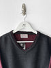 ARMANI JEANS - late 1990s TWO TONE MIXED KNIT V NECK JUMPER