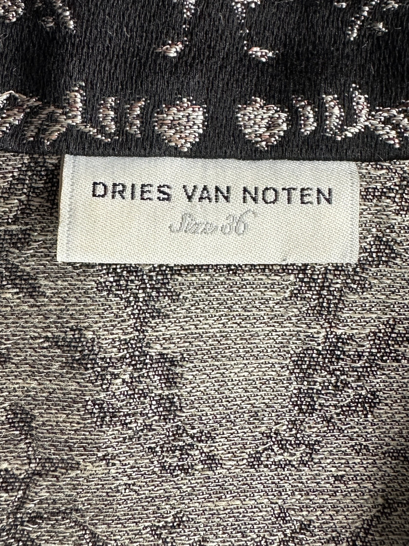 DRIES VAN NOTEN - 2000s METALLIC JACQUARD FLORAL COAT