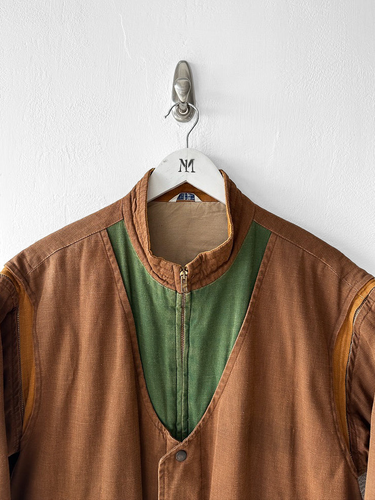SPANISH LABEL 1980s 2 in 1 BOMBER JACKET WITH ZIP OFF SLEEVE