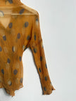 ISSEY MIYAKE - early 2000s POLKA DOT PLEATED BUTTONED BLOUSE