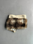 YOHJI YAMAMOTO Y's - A/W 2000 ARCHIVE MINI WRAP FUR SKIRT/COLLAR