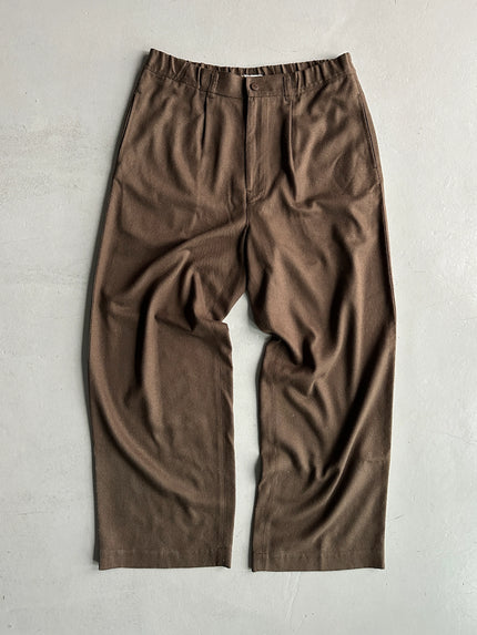 PLANTATION ISSEY MIYAKE - 1990s BRUSHED SILK WIDE LEG TROUSERS