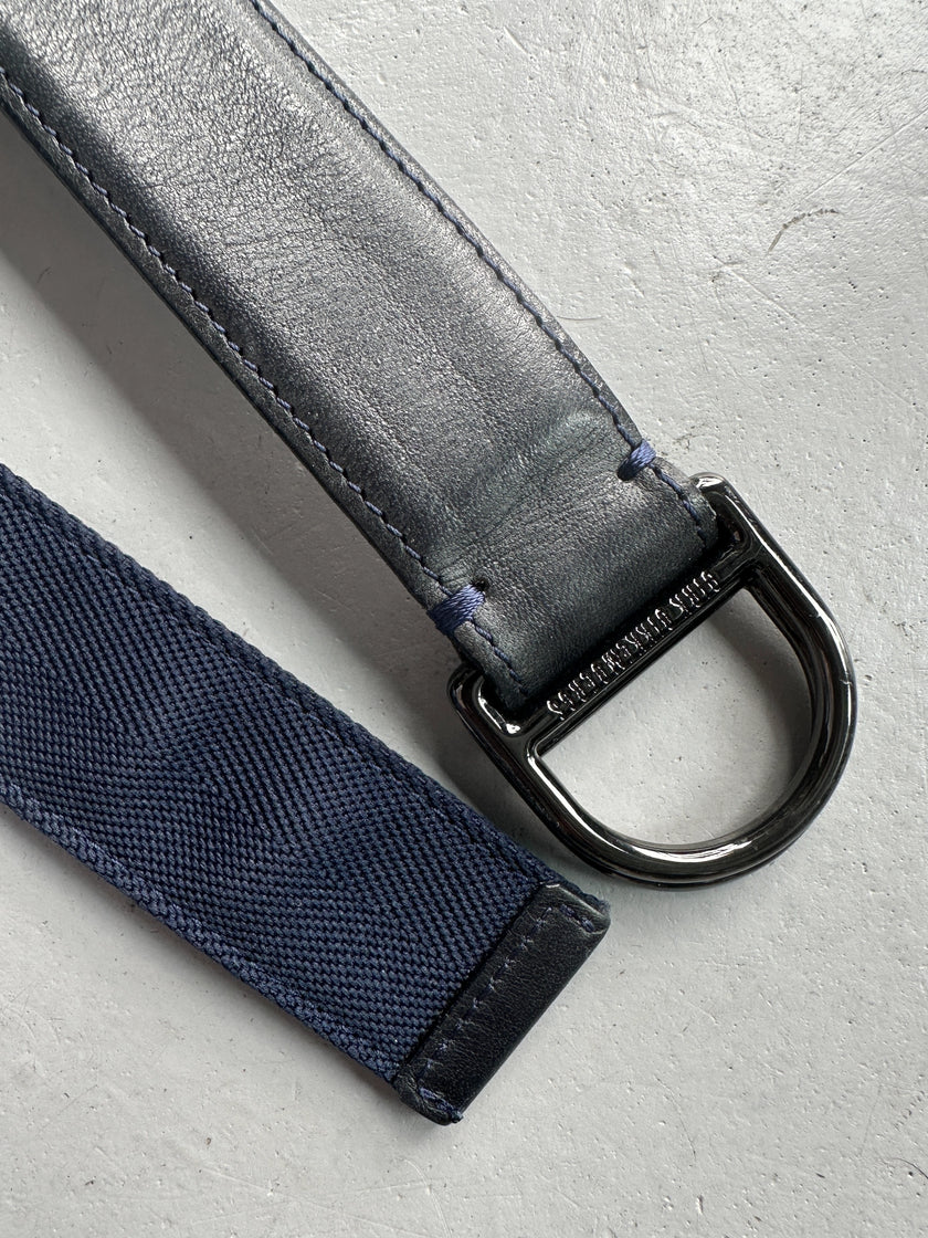 DIRK BIKKEMBERGS - 1990s METAL D-RING BUCKLE LEATHER BELT