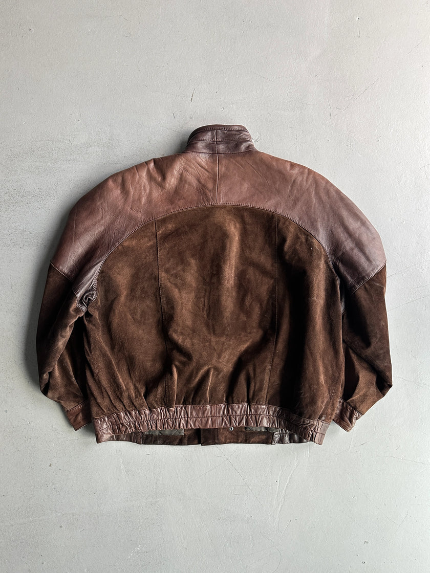 SPANISH LABEL 1980s PANELED LEATHER JACKET