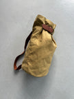 ITALIAN LABEL 1980s CANVAS DUFFLE BAG WITH CONTRASTING LEATHER STRAP
