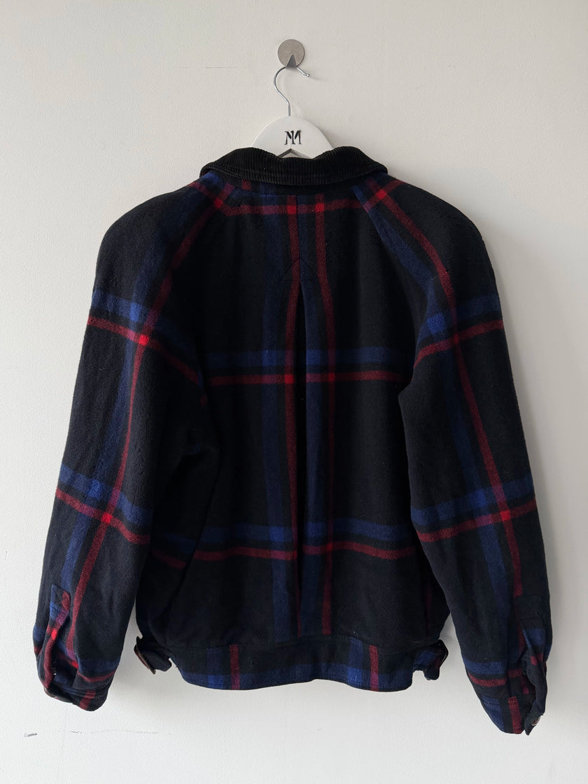 VALENTINO - 1980s BOXY FIT PLAID BOMBER JACKET
