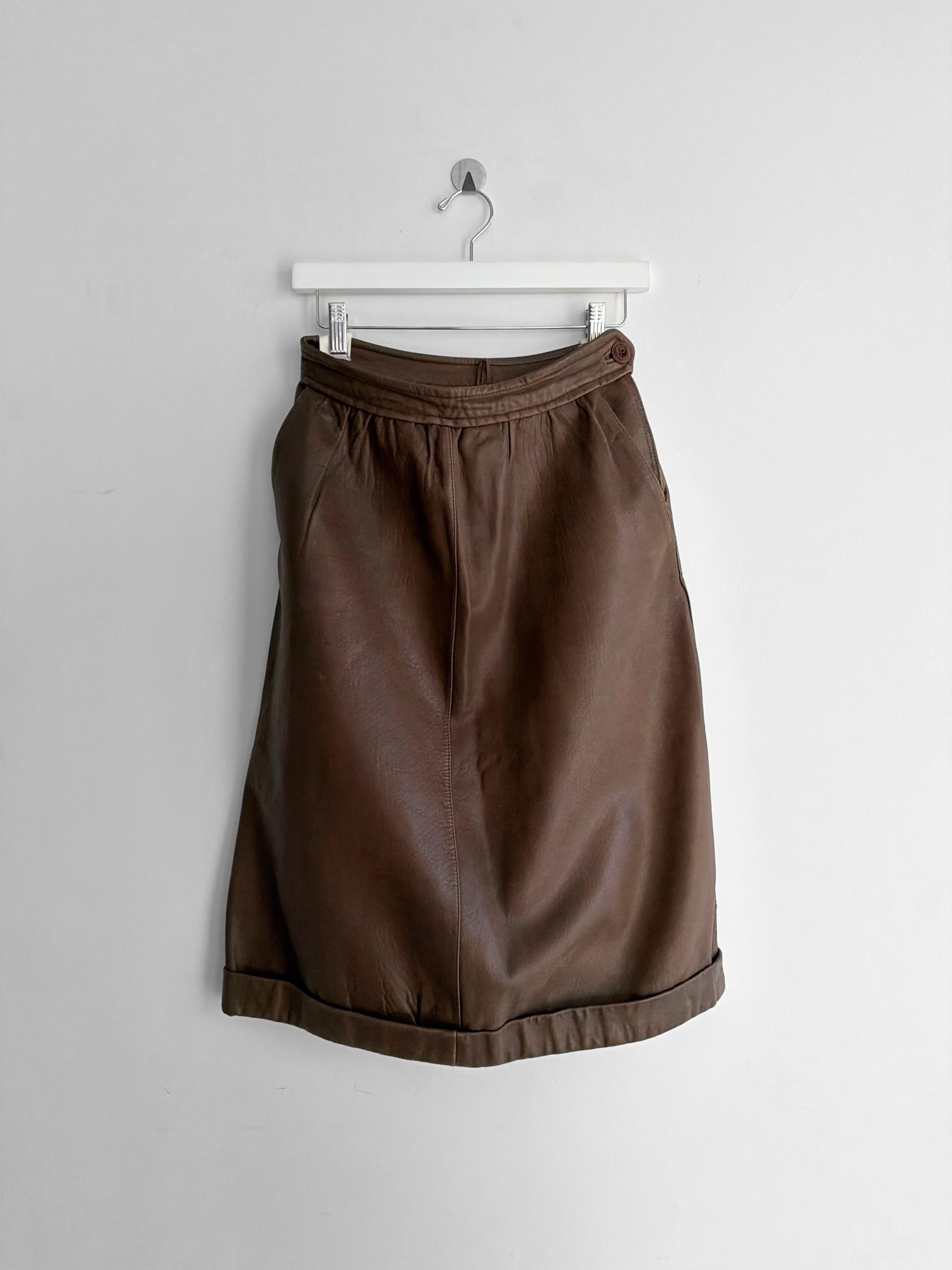 GIORGIO ARMANI 1980s LEATHER JACKET AND SKIRT