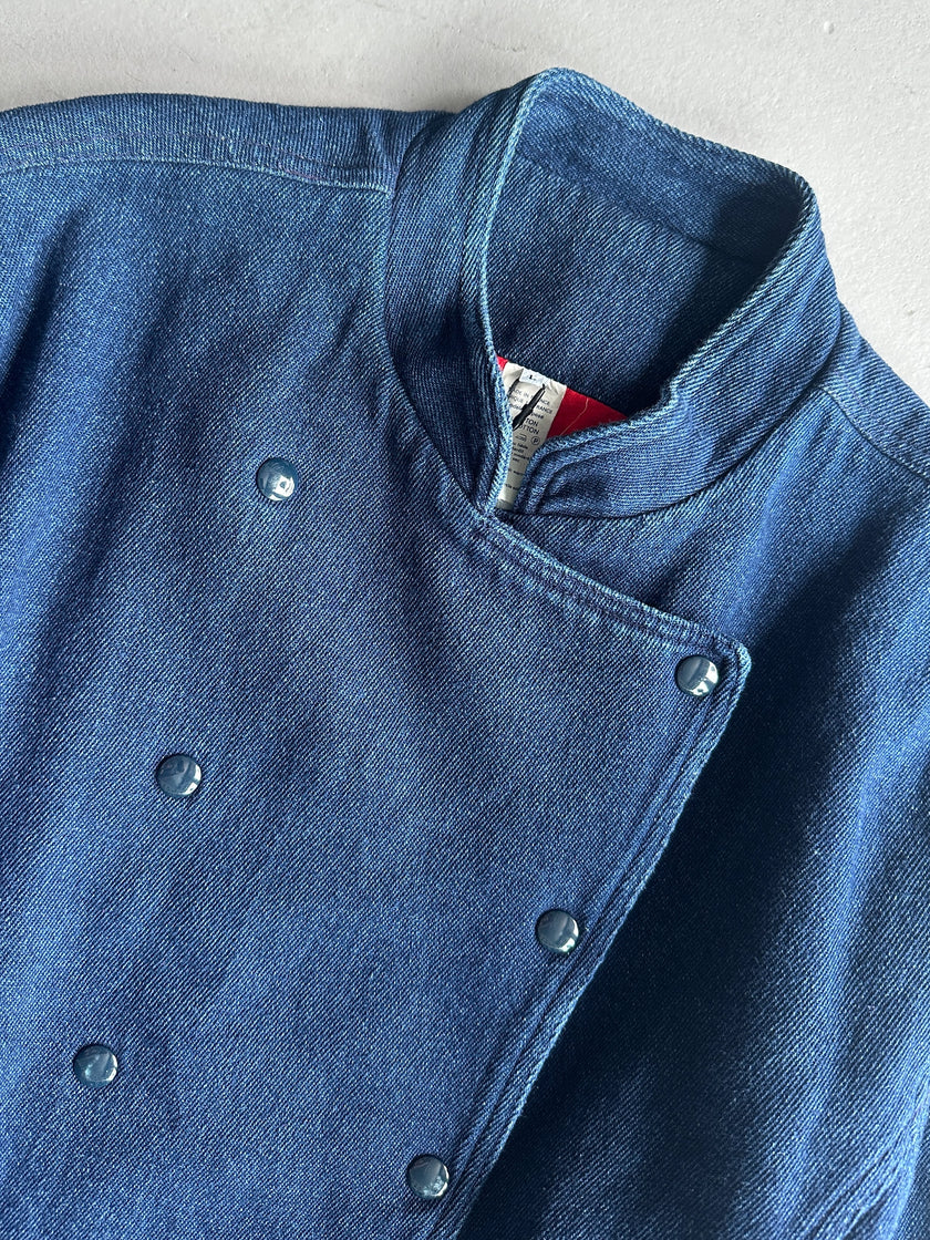 KENZO - 1980s DOUBLE BREASTED DENIM JACKET