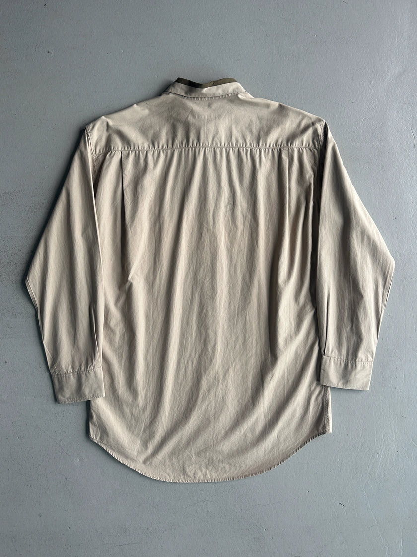HELMUT LANG - S/S 1996 CONTRASTING COLLAR LONG SLEEVE SHIRT