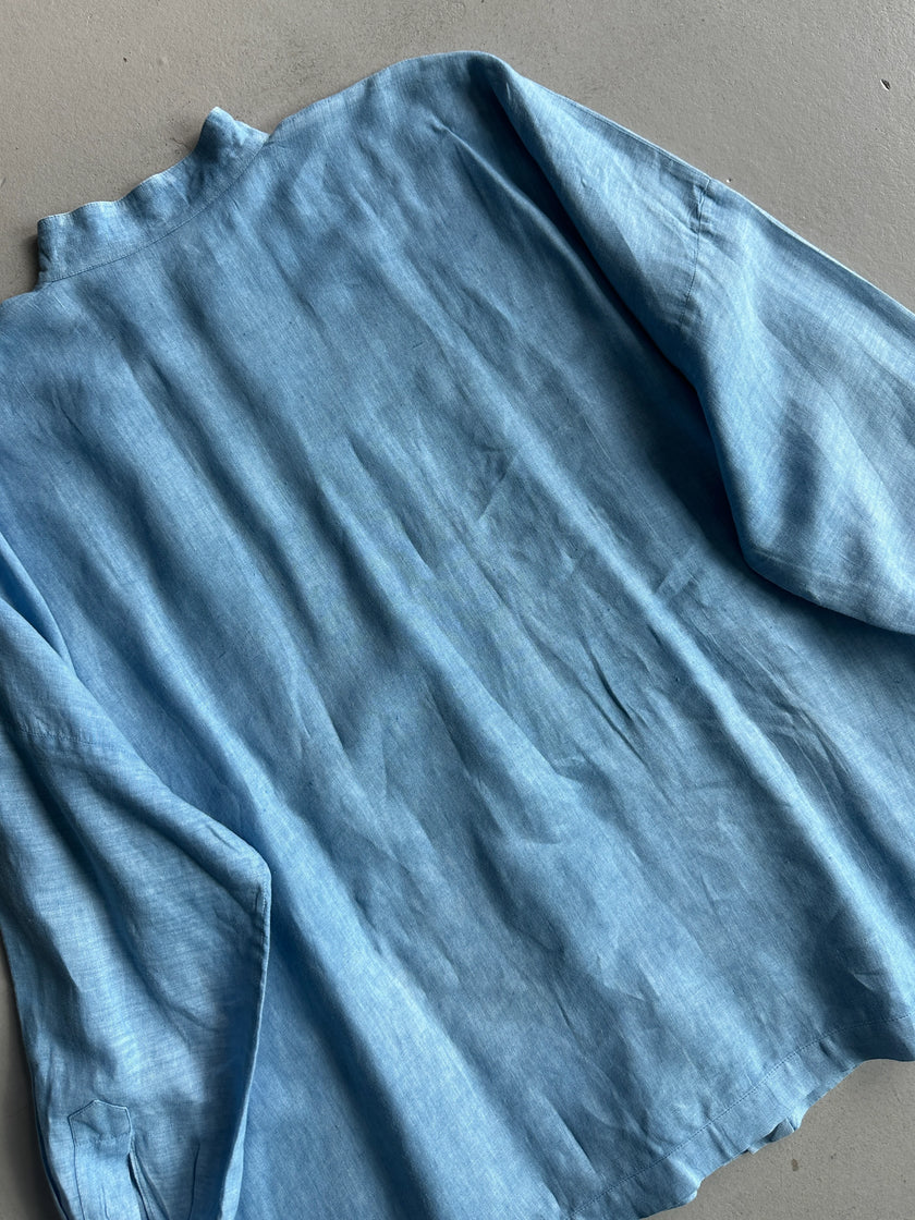 ESKANDAR - 1990s LONG SLEEVE OVERSIZED LINEN SHIRT