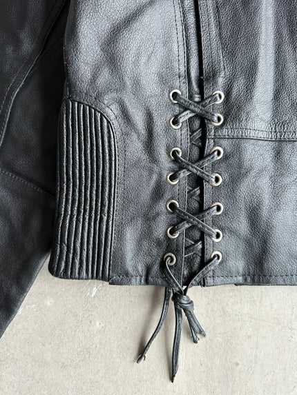 1990s LEATHER BIKER JACKET