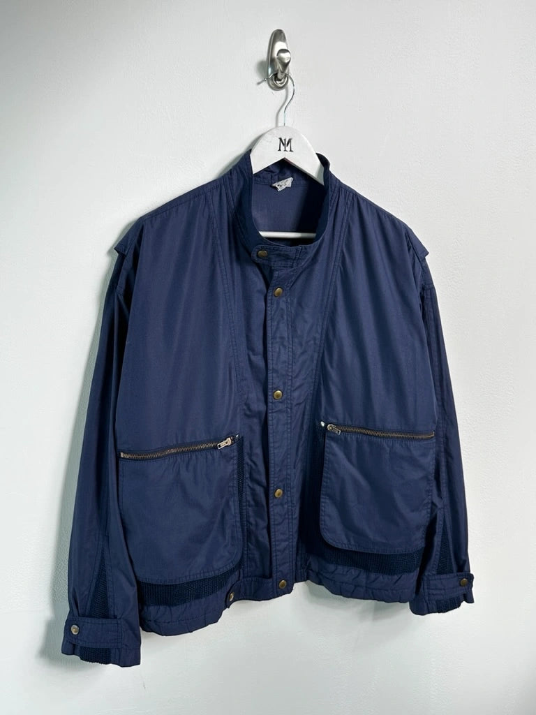 1980s BOMBER JACKET WITH CROCHET PANEL INSERTS