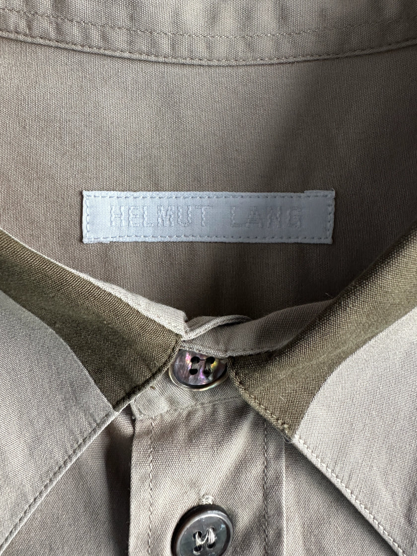 HELMUT LANG - S/S 1996 CONTRASTING COLLAR LONG SLEEVE SHIRT