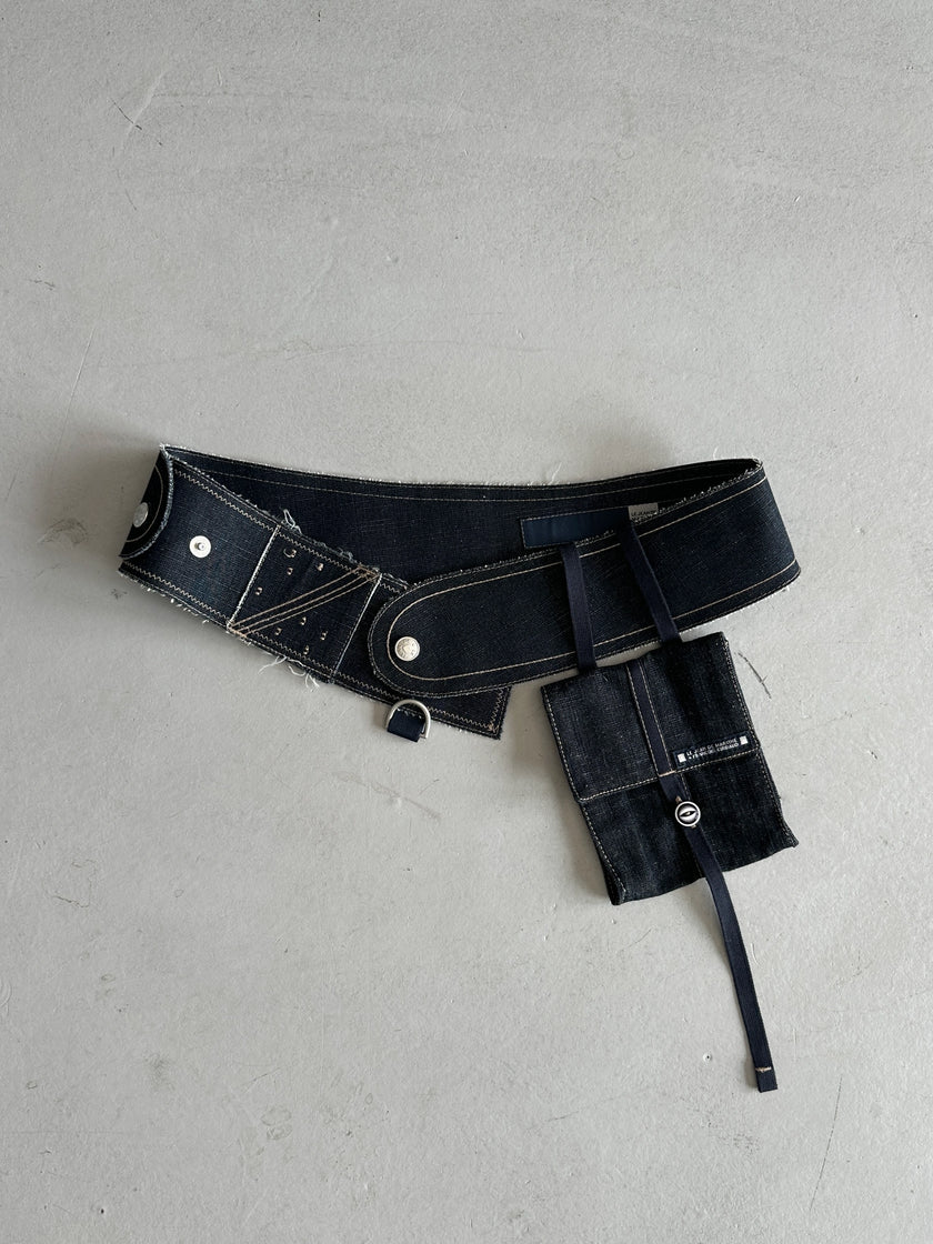 MARITHÉ + FRANÇOIS GIRBAUD - 2000s DENIM BELT WITH POUCH BAG