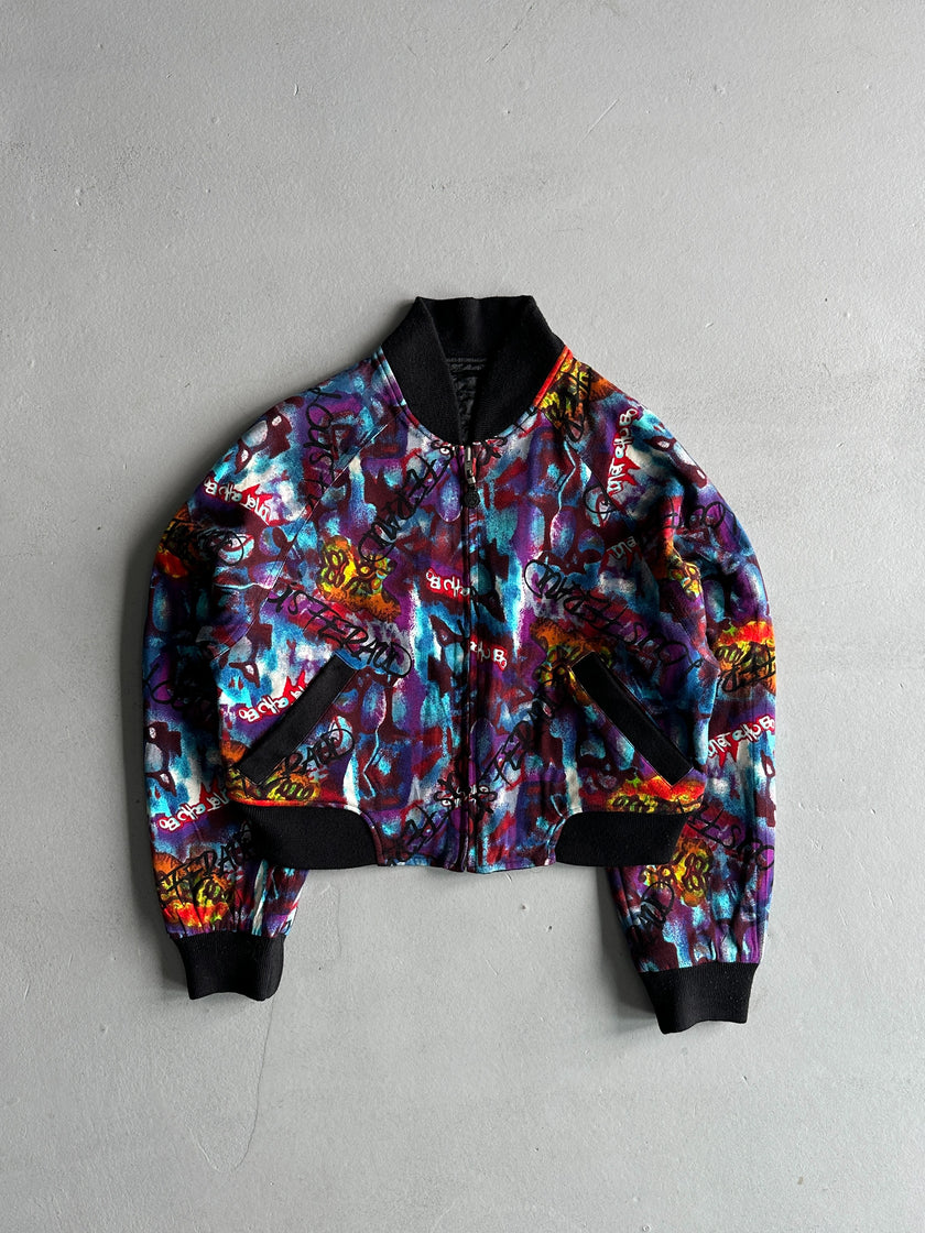 LOUIS FERAUD - 1980s REVERSIBLE BOXY FIT CROPPED BOMBER JACKET