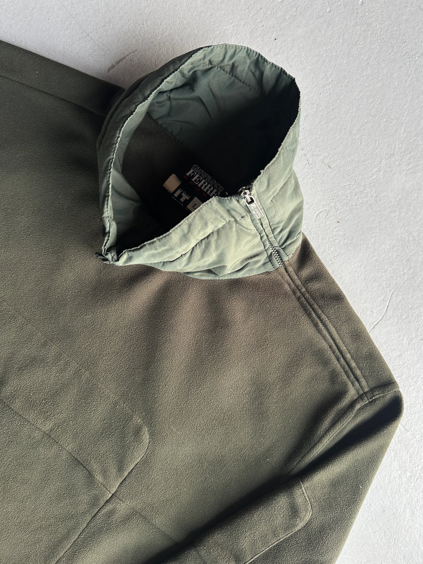 GIANFRANCO FERRÉ SPORT - 1990s SAMPLE FLEECE WITH CONTRASTING NYLON COLLAR