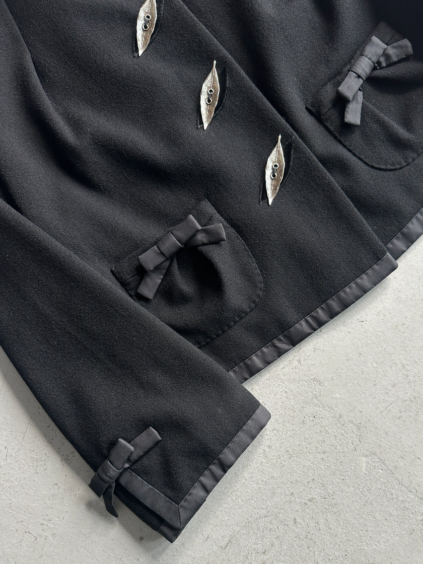 LOUIS VUITTON by MARC JACOBS - A/W 2004 CROP FIT WOOL BLAZER WITH LEAF BUTTONS DETAIL