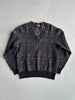 MISSONI - 1990s JACQUARD PATTERN V NECK BOXY FIT JUMPER