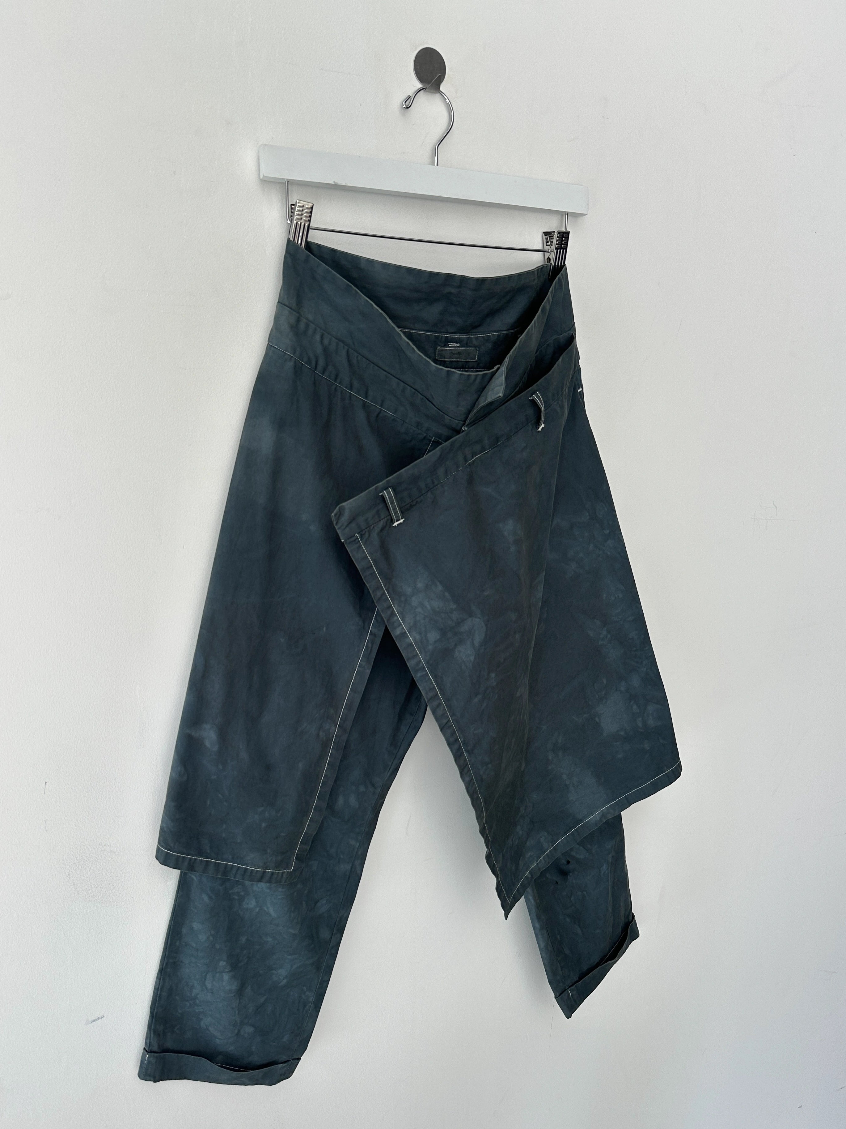JAPANESE LABEL early 2000s WRAP PANEL CROPPED TROUSERS