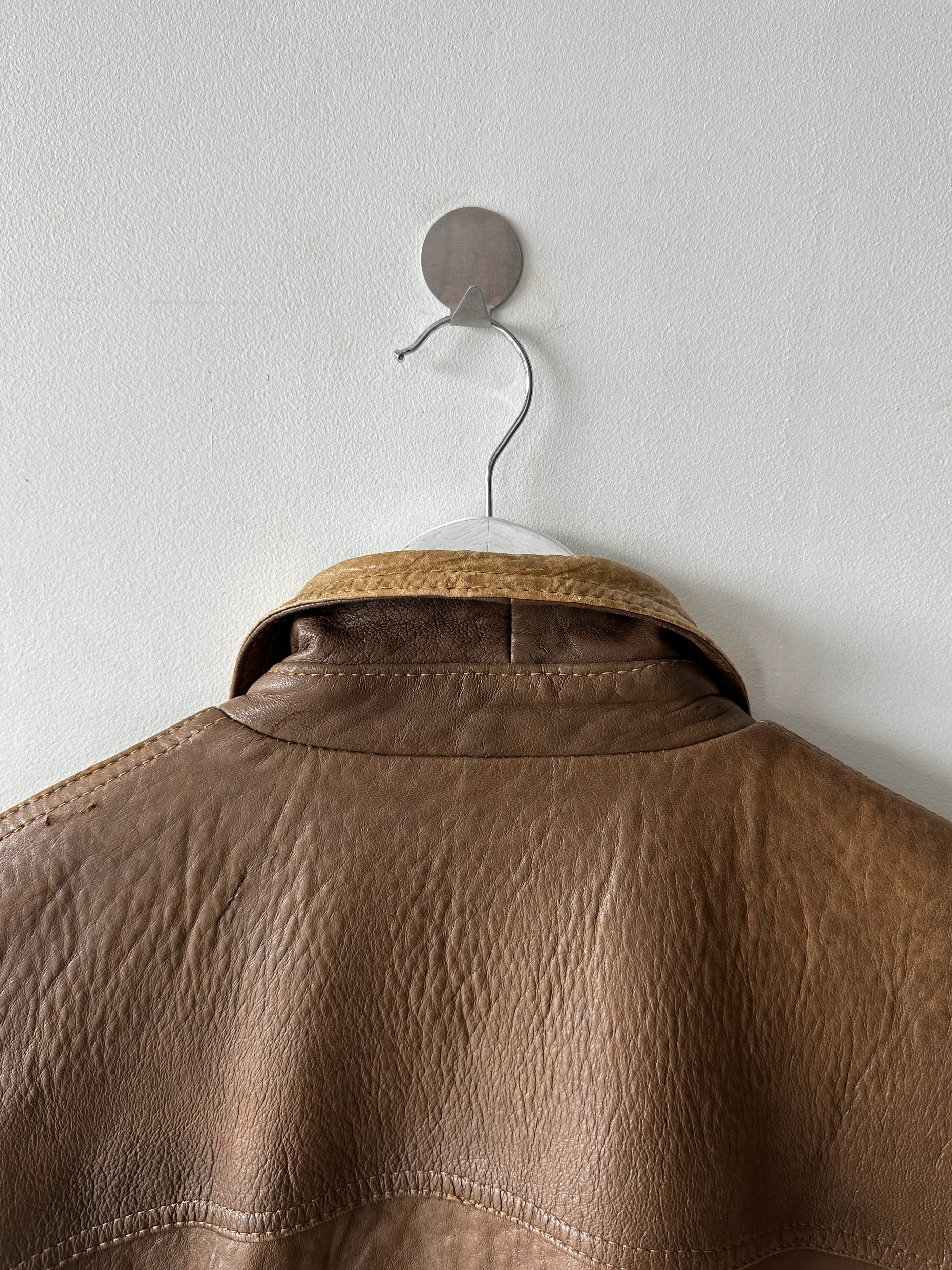 VALENTINO - early 1980s LEATHER BOMBER JACKET