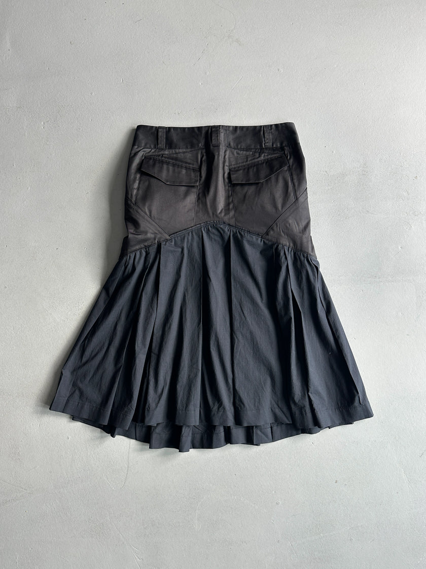MARITHÉ + FRANÇOIS GIRBAUD - 2000s PANELED PLEATED SKIRT