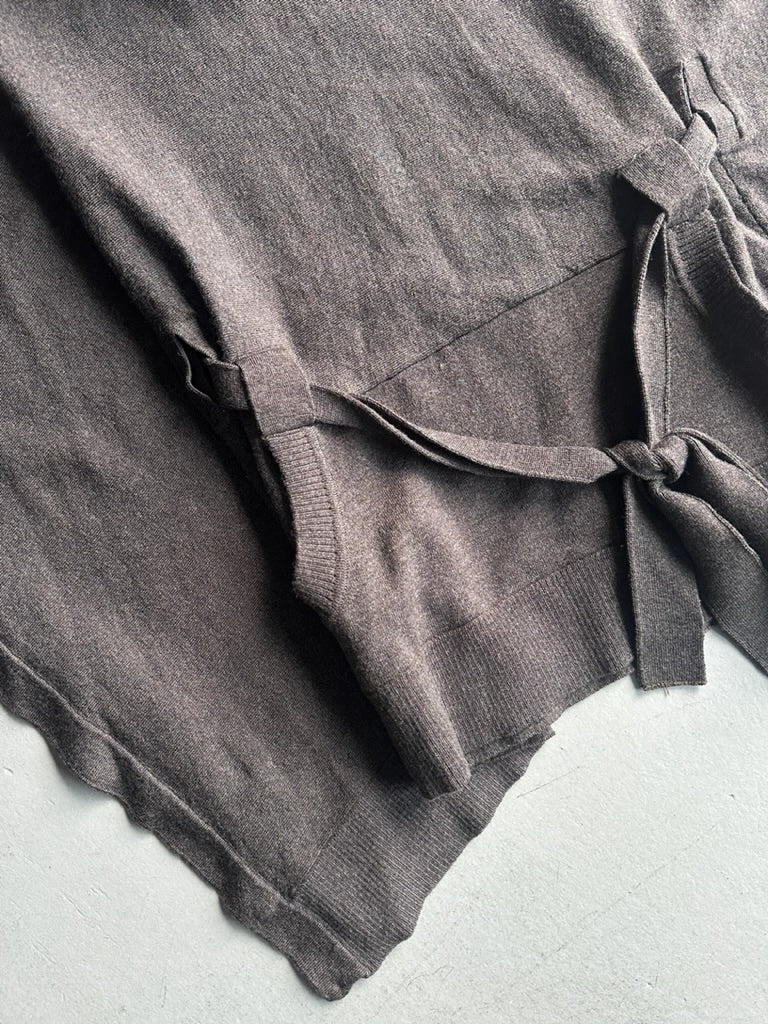 TRUSSARDI - 2000s PONCHO JUMPER WITH WAIST TIE