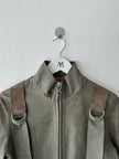 BRITISH LABEL - late 1990s LEATHER JACKET WITH BONDAGE DETAILS