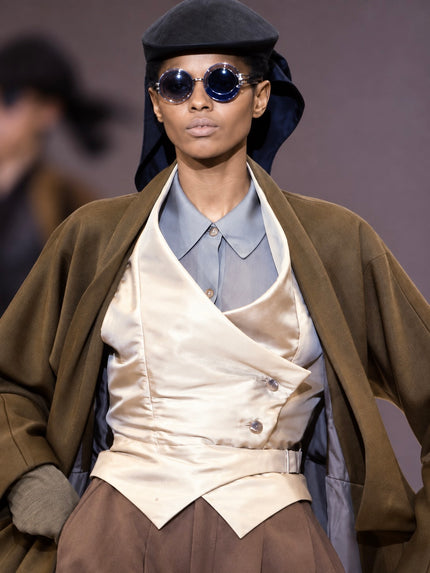 ISSEY MIYAKE - F/W 1989 CROP FIT SCULPTURAL JACKET WITH DRAPED COLLAR