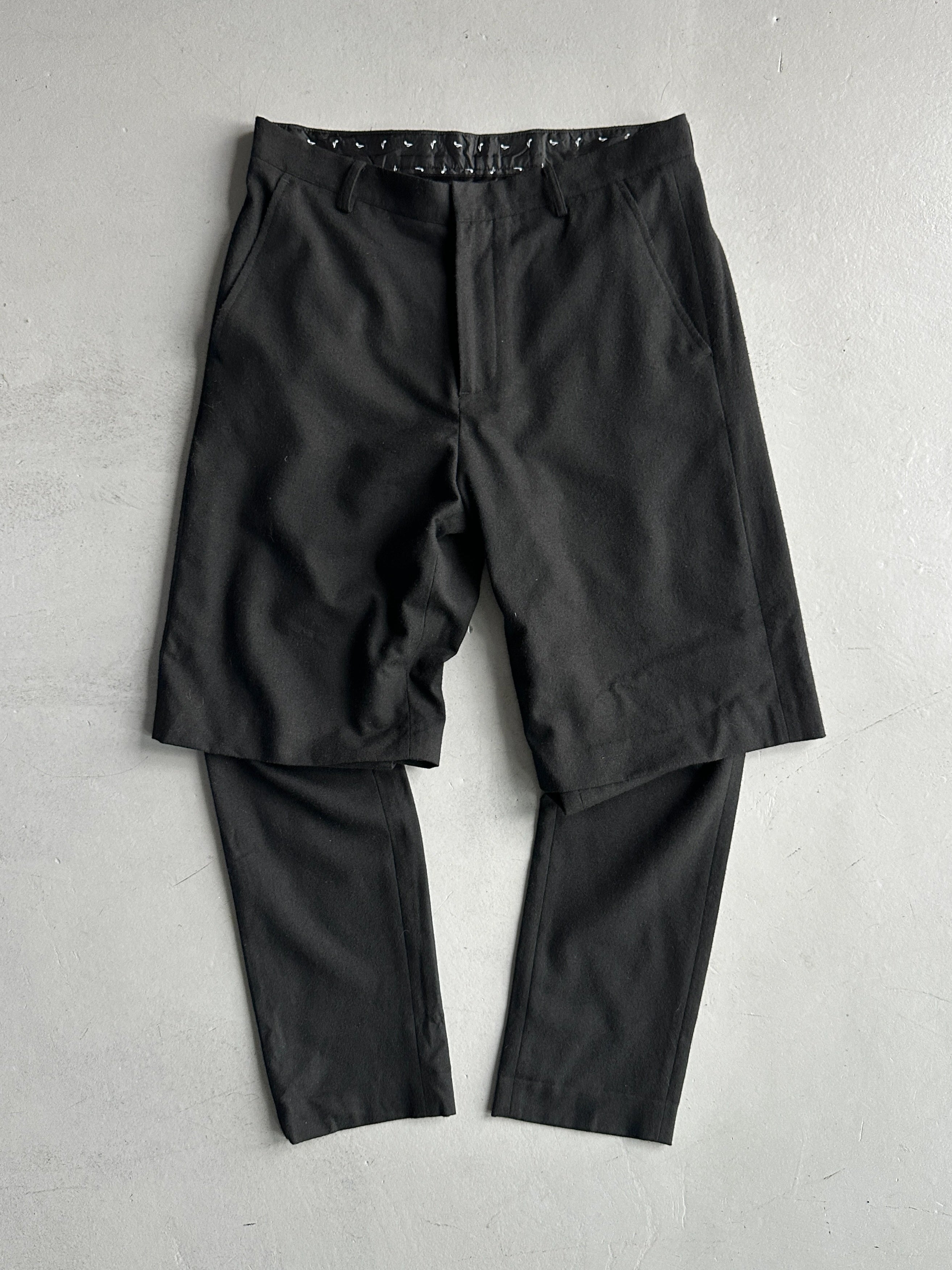 DANIELE ALESSANDRINI - early 2000s LAYERED BERMUDA CROPPED TROUSERS