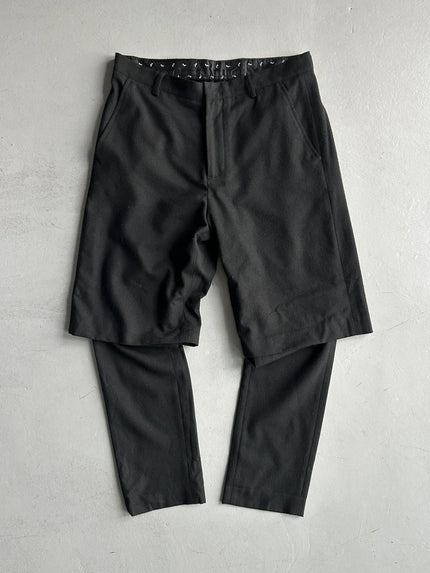 DANIELE ALESSANDRINI - early 2000s LAYERED BERMUDA CROPPED TROUSERS