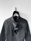 EMPORIO ARMANI - F/W 2009 TEXTURED JACKET WITH RUFFLED COLLAR AND ZIP DETAILS