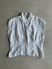 1990s LINEN PRINTED BLOUSE VEST