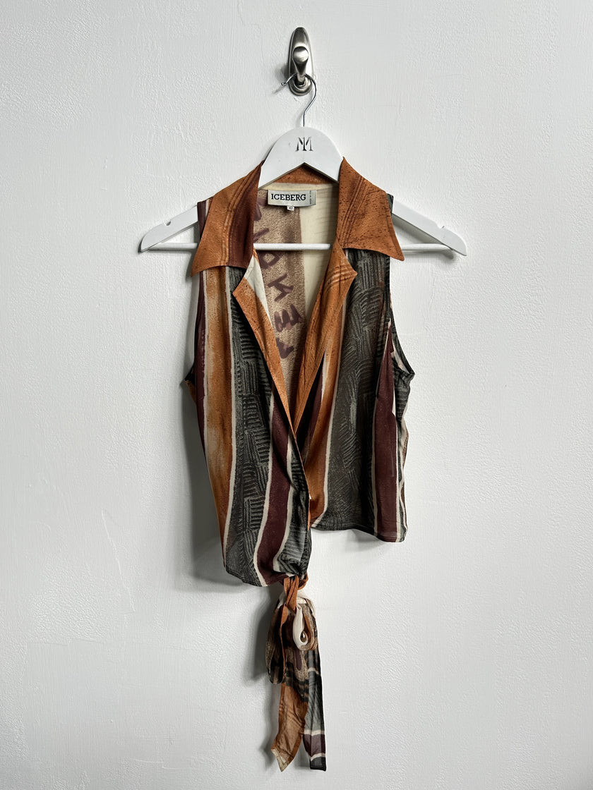 ICEBERG - S/S 1993 SEMI SHEER WRAP TOP