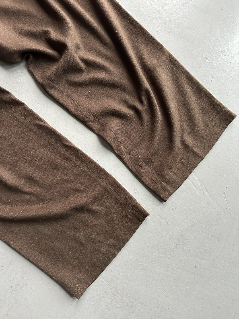 PLANTATION ISSEY MIYAKE - 1990s BRUSHED SILK WIDE LEG TROUSERS