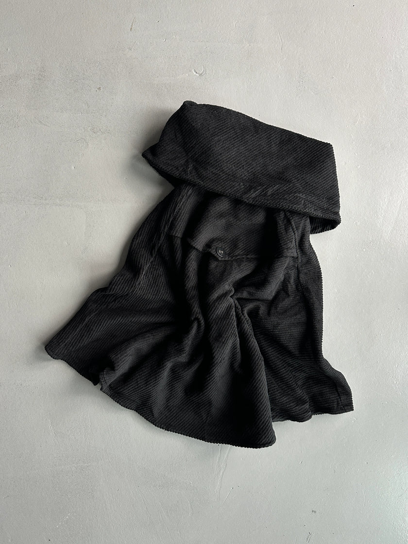 1990s CORDUROY PONCHO CAPE WITH OVERSIZED COLLAR