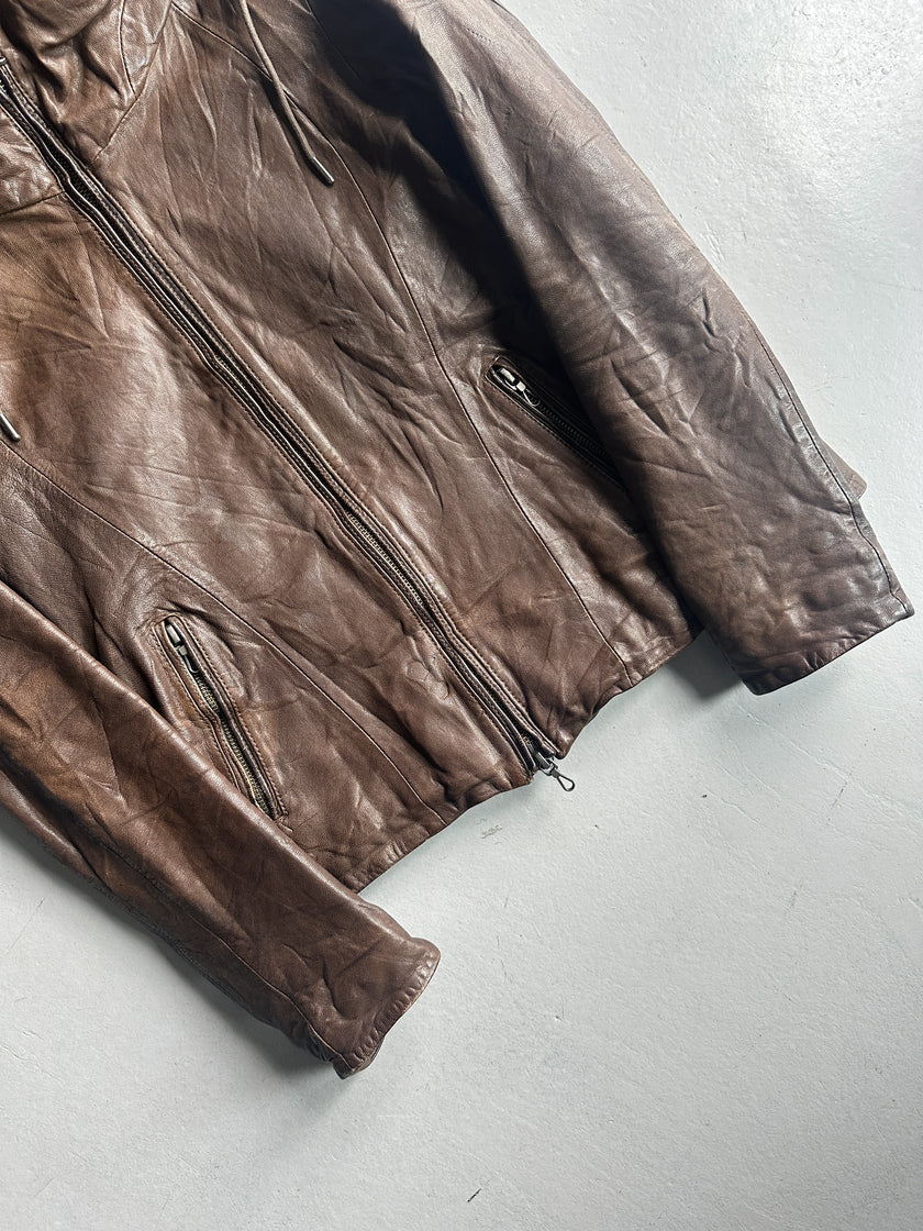 G.O.A. - 2000s HOODED LEATHER JACKET