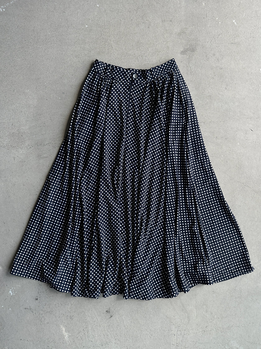 YOHJI YAMAMOTO Y's bis -  S/S 1996 POLKA DOTS FLARED MIDI SKIRT
