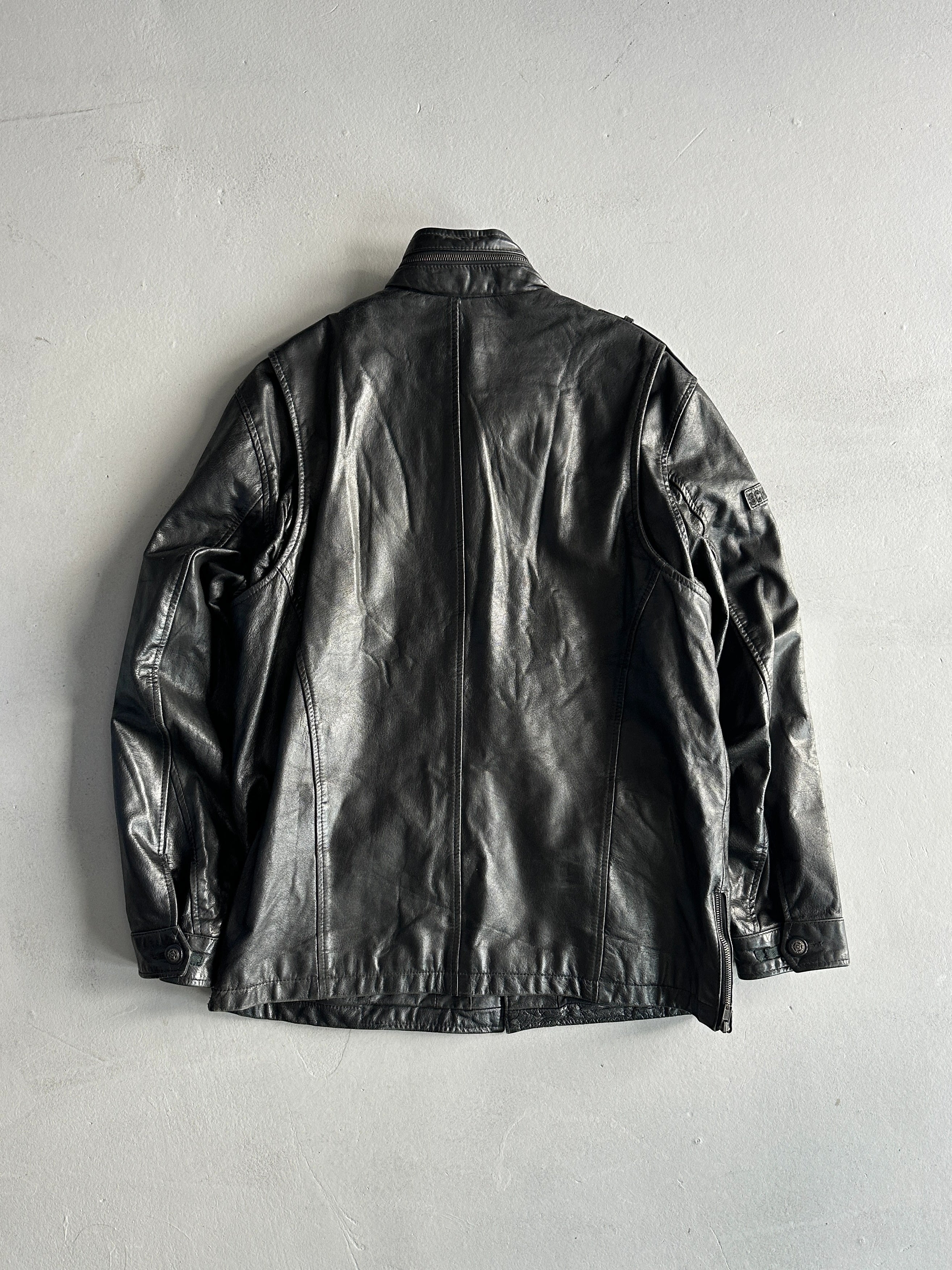 SCHOTT - 1990s MIDI LENGTH LEATHER CARGO JACKET